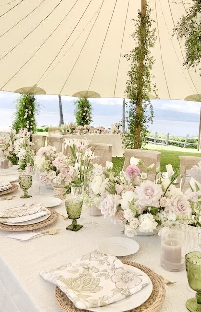 Montage kapalua bay wedding reception table