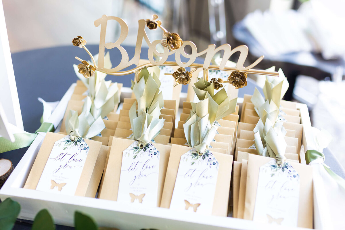 Wedding favors of seeds at The Aertson hotel wedding, Nashville