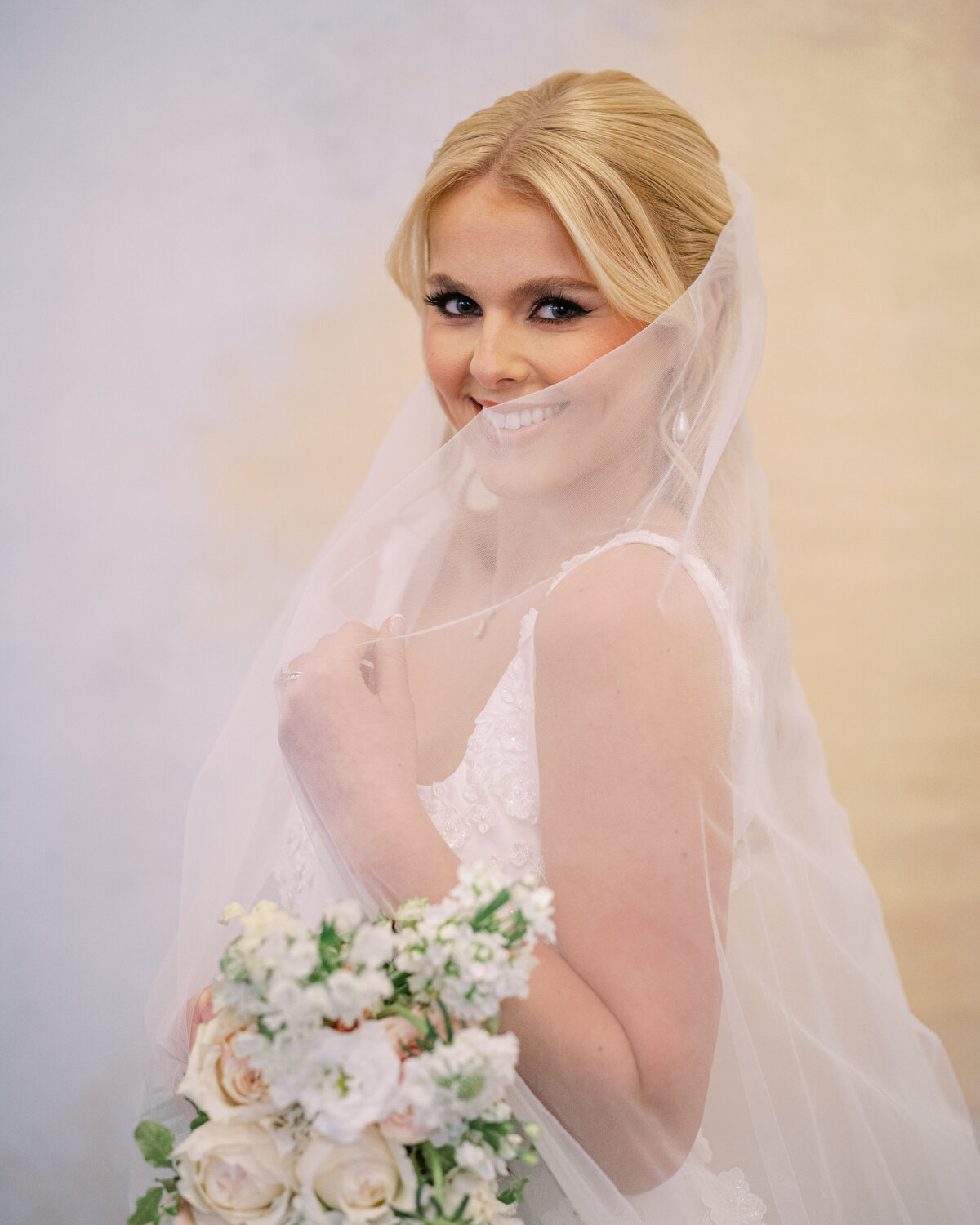 Bride in wedding portrait studio wedding photobooth