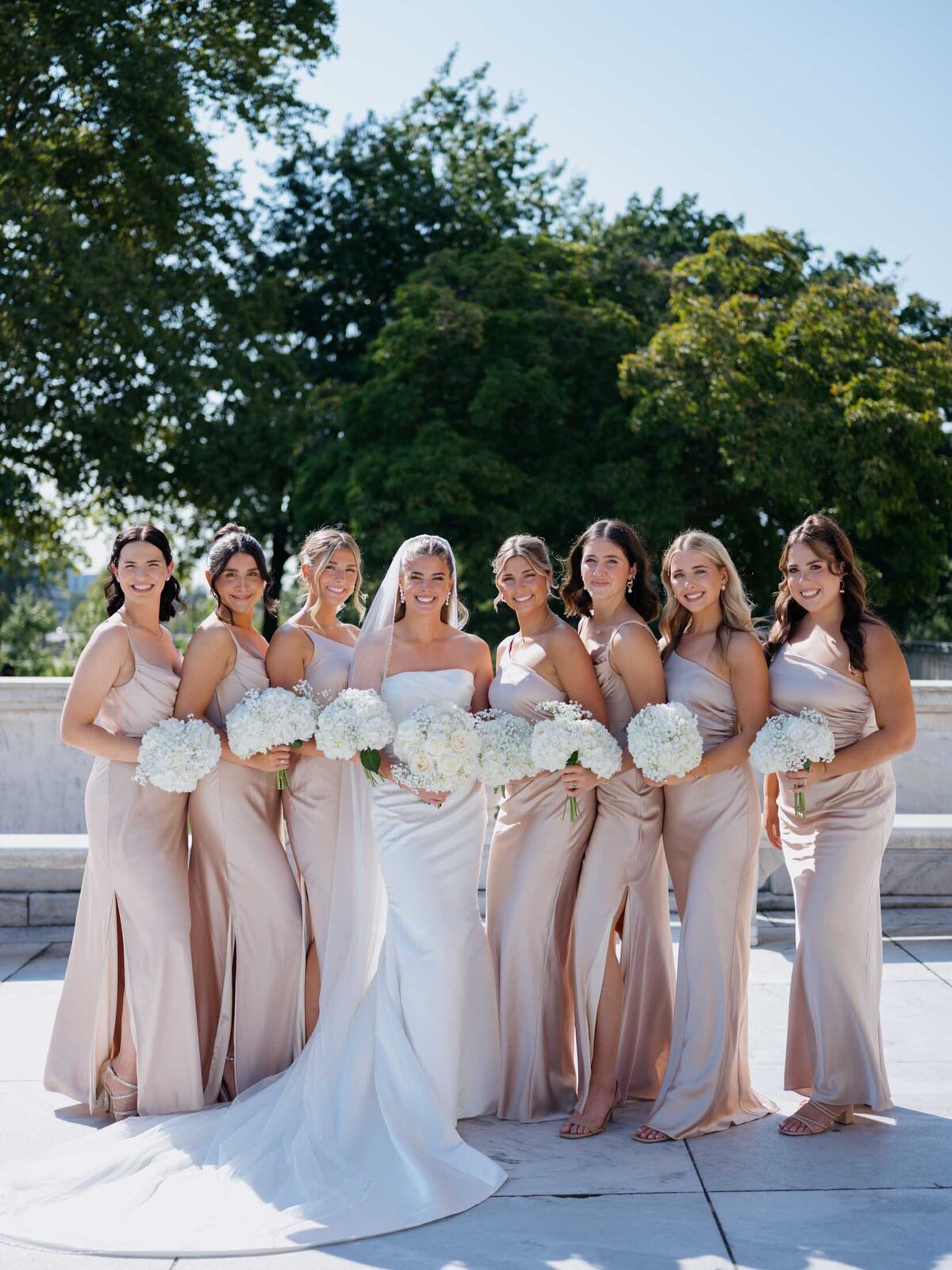 Wedding day portraits at the Cleveland Art Museum