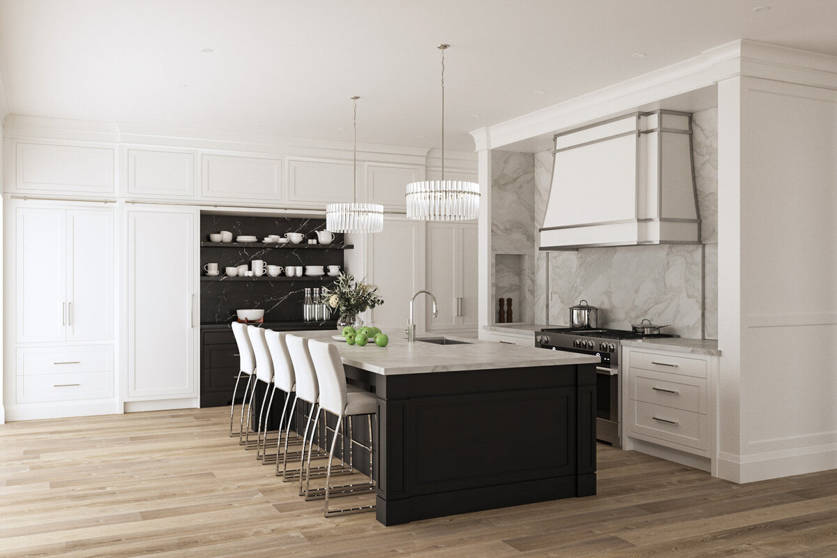 Spacious Kitchen Interior Rendering