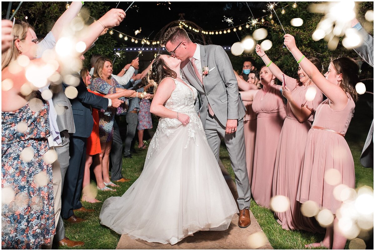 Sparkler Exit out of the barn at Oak Hills Reception and Event Center