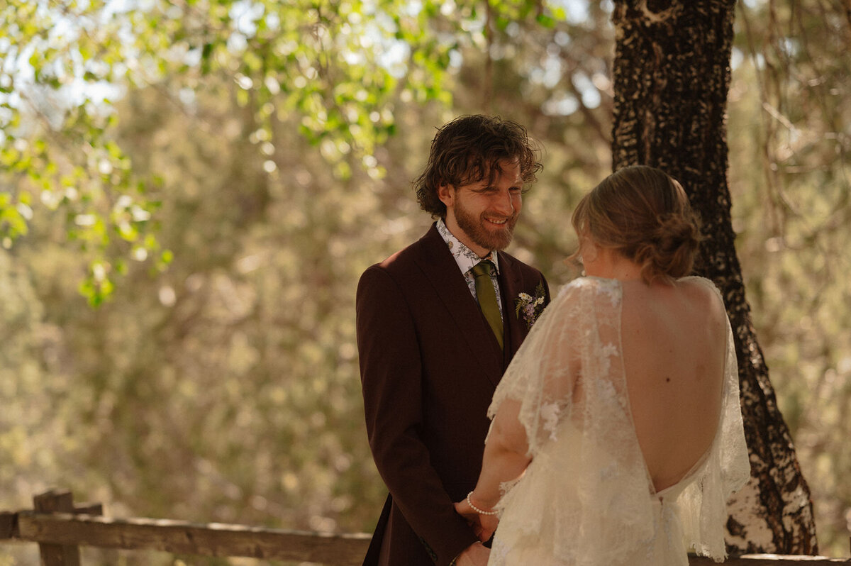 bride and groom elope during a private moment in the outdoors