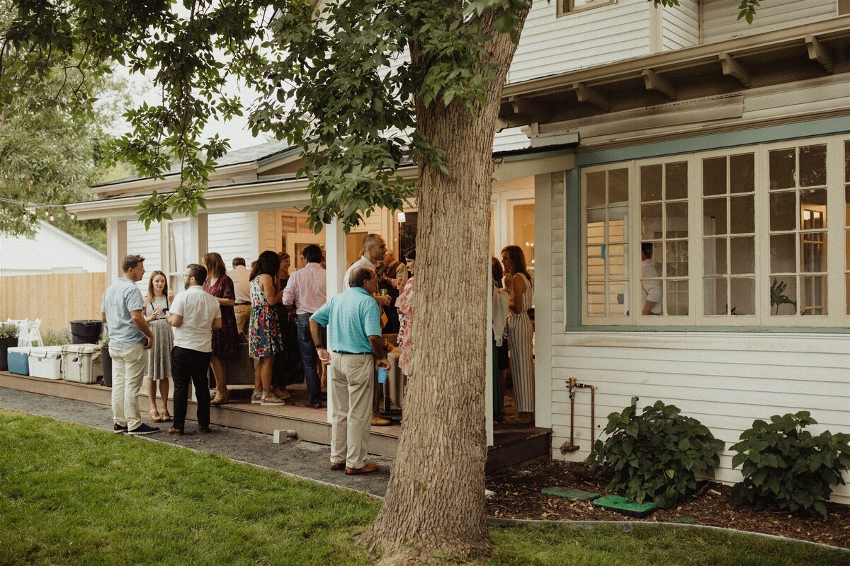 Rehearsal dinner at the Terry Guesthouse, a micro wedding venue at historic home in Longmont, Colorado