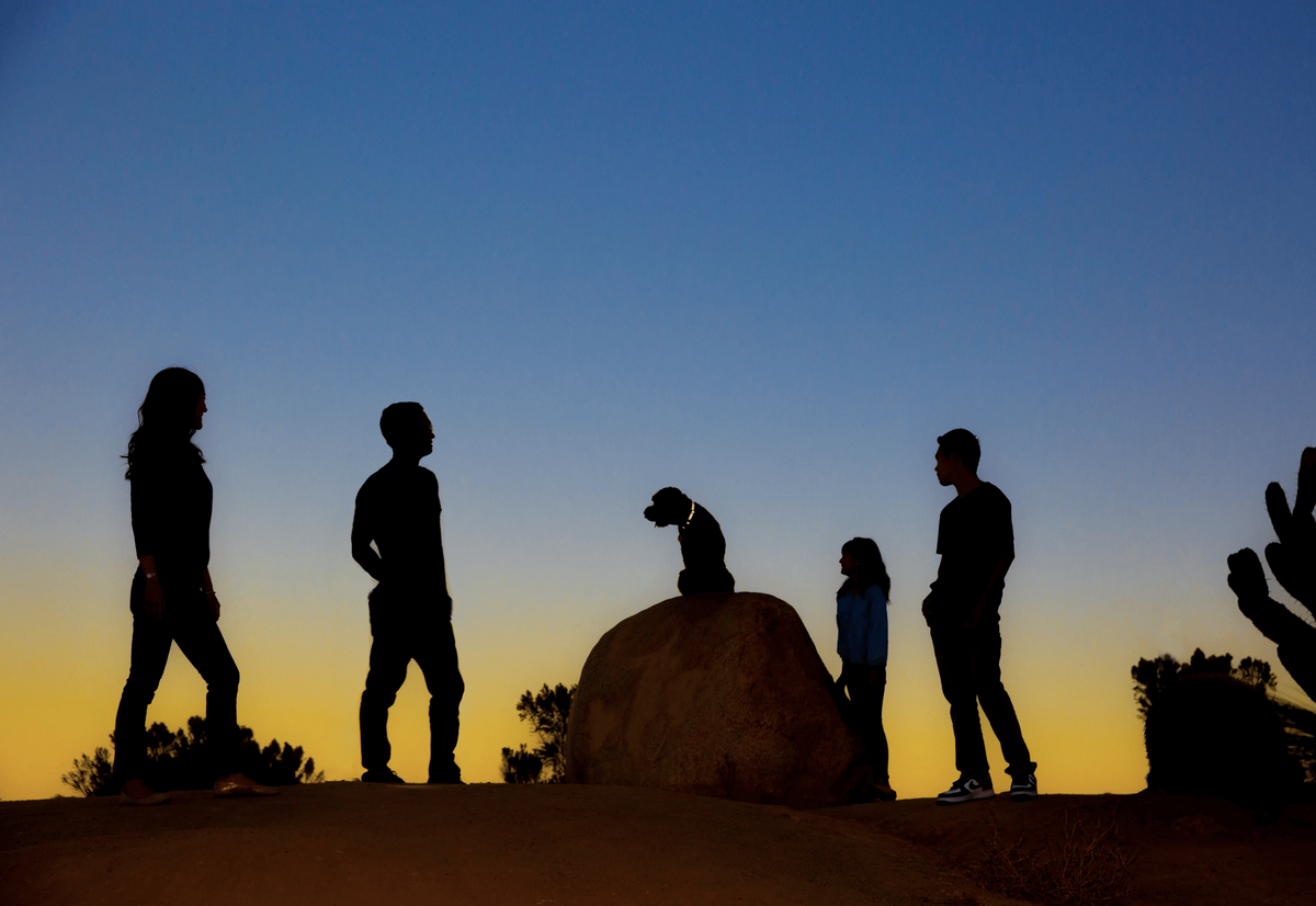 sunset-family-portrait-desert-hike-silhouette-tim-otto-photography