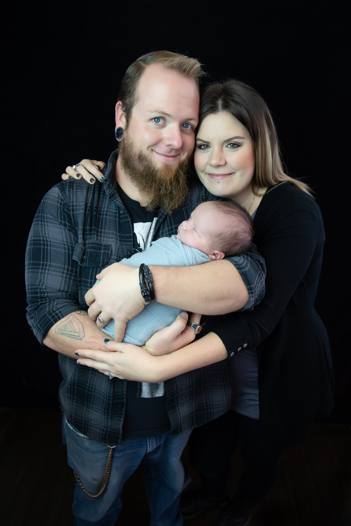 Newborn family portrait in studio Kennebunk Maine