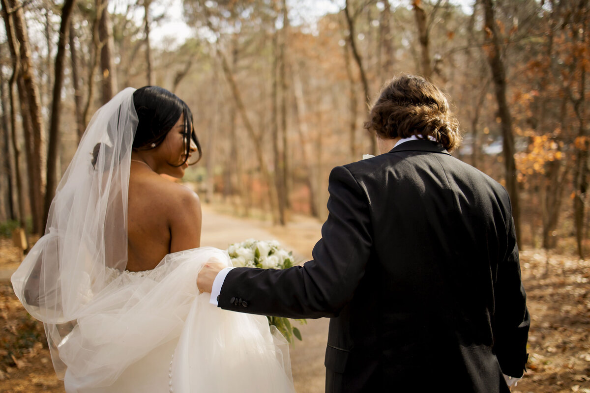 exiting the wedding venue