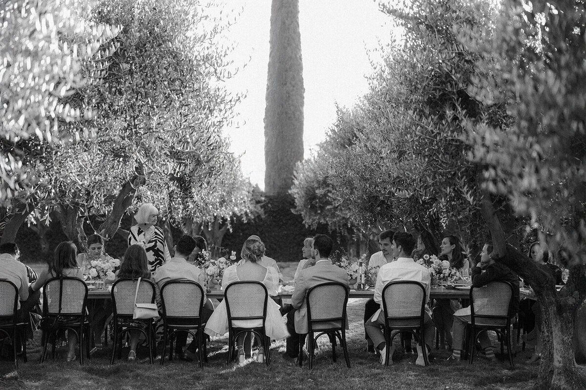 French Olive Orchard Wedding Welcome Dinner