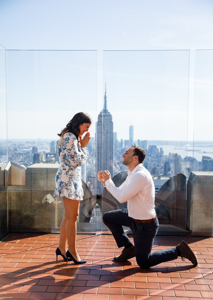NYC Proposal on the Top of The Rock at Rockefeller Center by NYC Proposal Photographer DAG IMAGES NYC