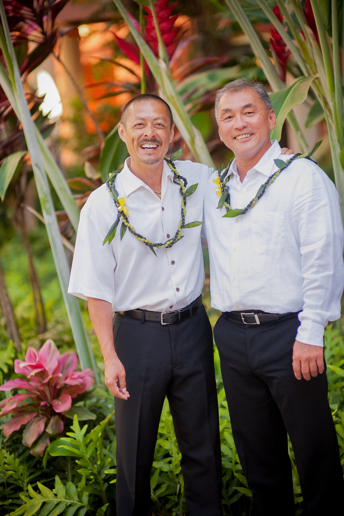 Groomsmen Pose for a Photo at the Royal Hawaiian Hotel