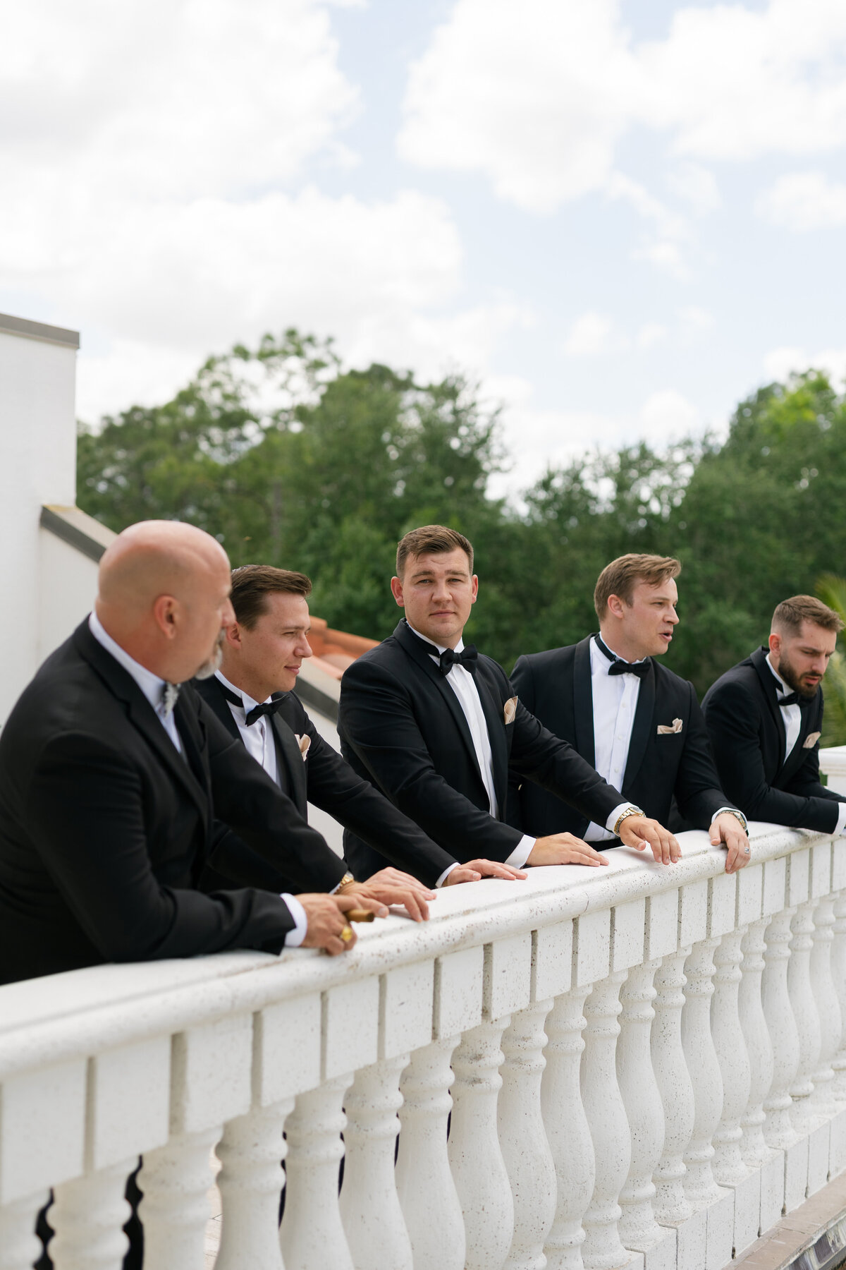 Groomsmen portraits at La Casa Toscana wedding venue