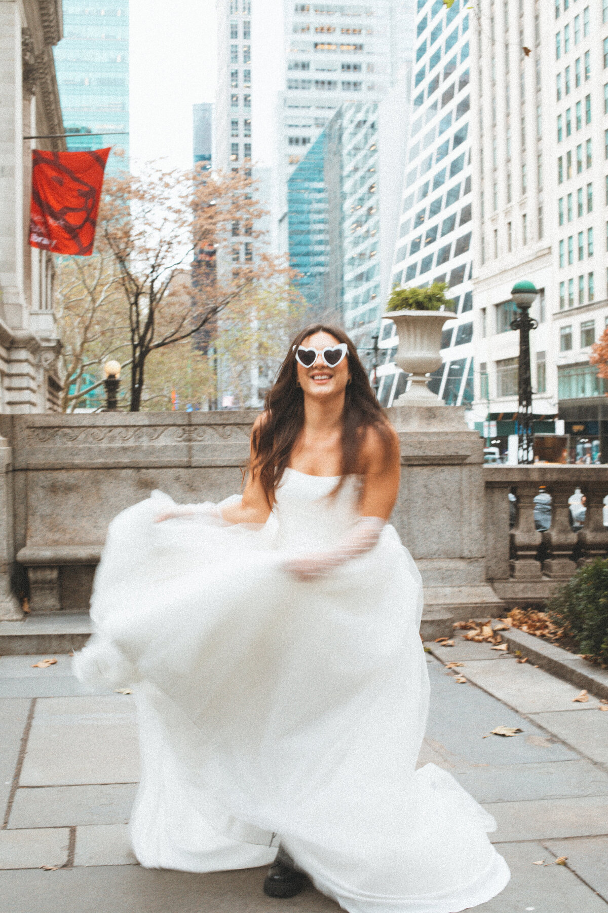 bride at new york public library
