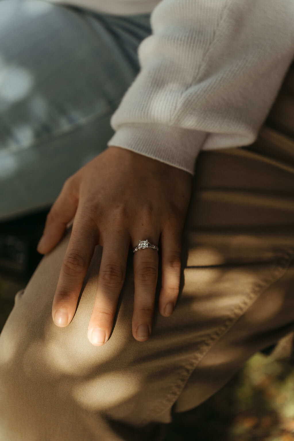 Close up photo of engagement ring