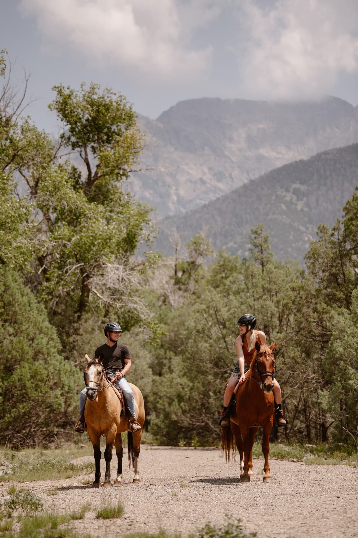 Horseback riding engagement photos