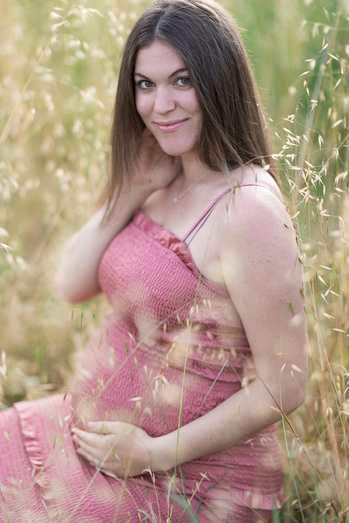 maternity session, maternity photo poses,  Quail Hollow maternity session, maternity session with wildflowers, maternity photos in field, romantic maternity session