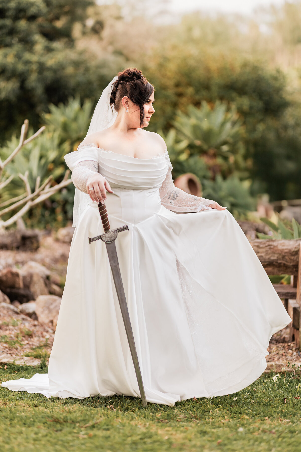 Bride with sword wedding