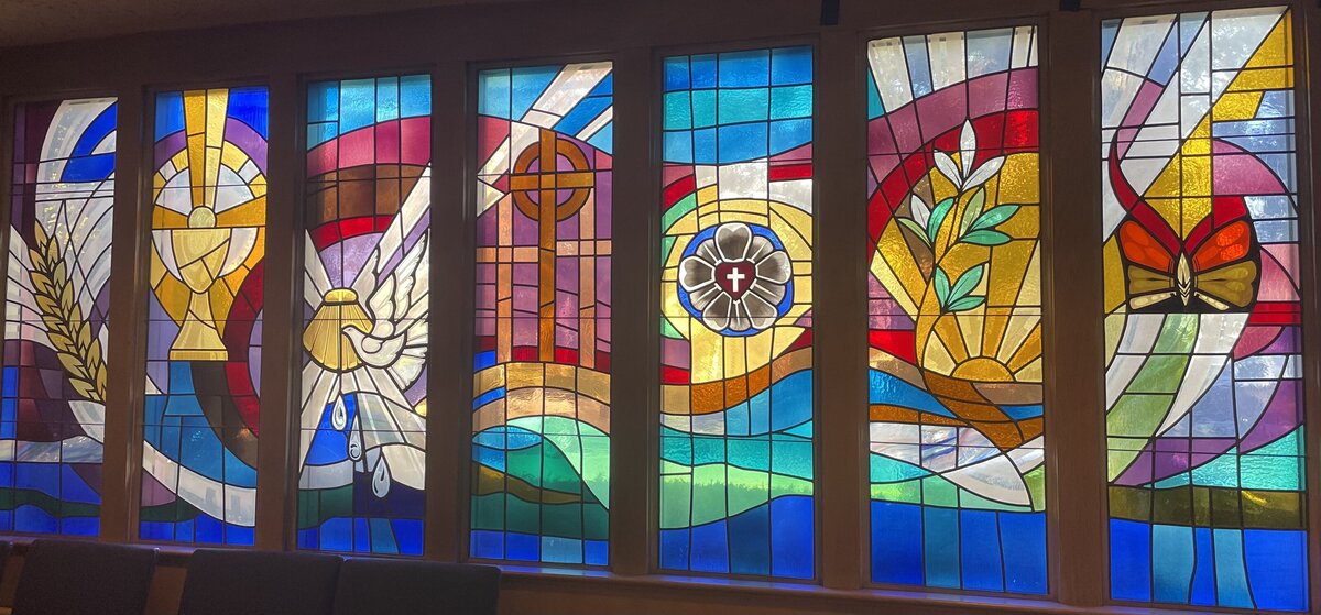 handcrafted stained glass at st. andrew's lutheran church