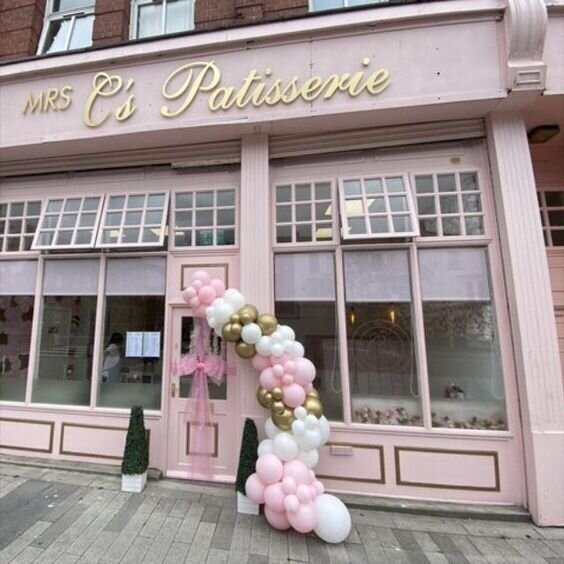 Pink and Gold Signage for Bakery