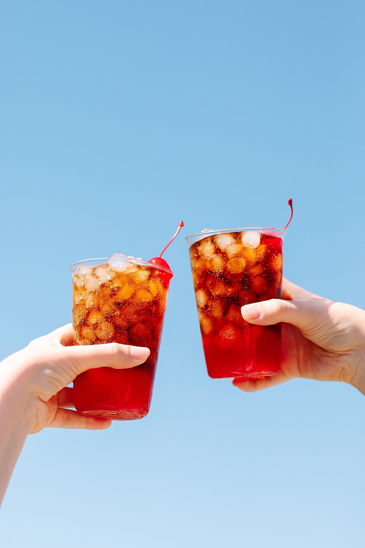 Dirty soda cherry and coke product photography for bakery and soda shop in San Diego, California.