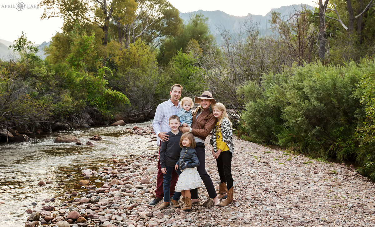 Colorado Family Photos riverside in the mountains of Boulder