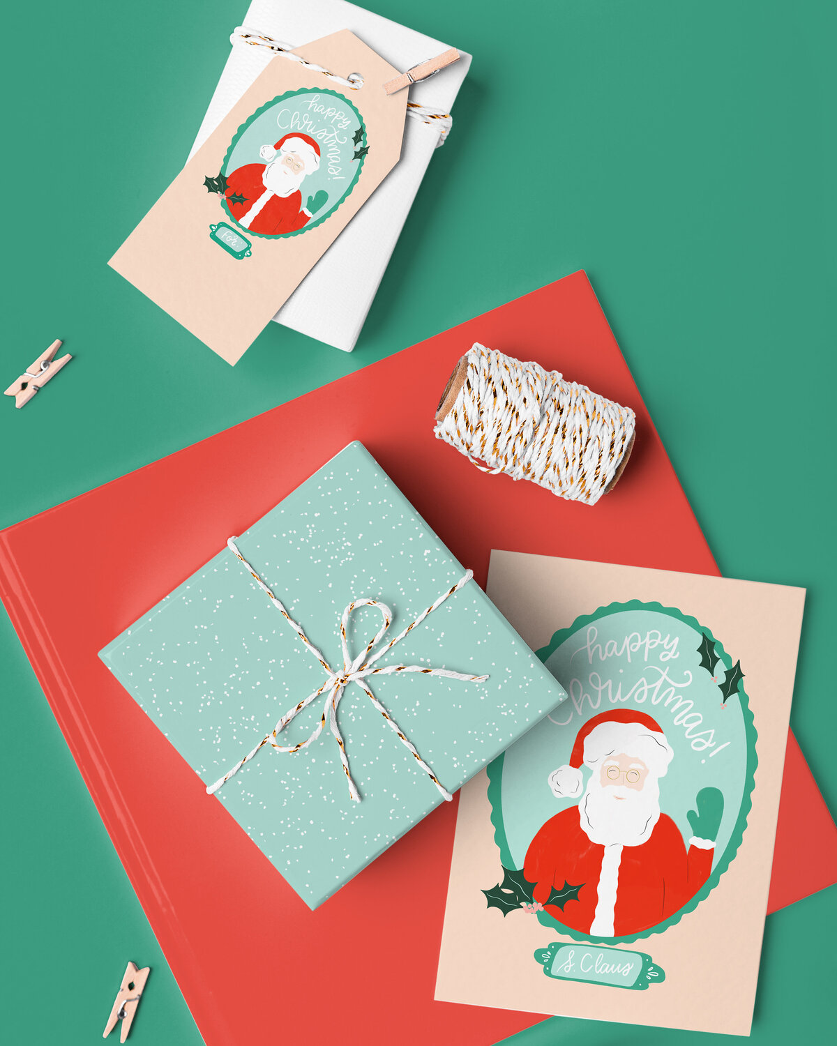 Christmas-Card-Happy-Christmas-Santa-Styled-Gift-Tag