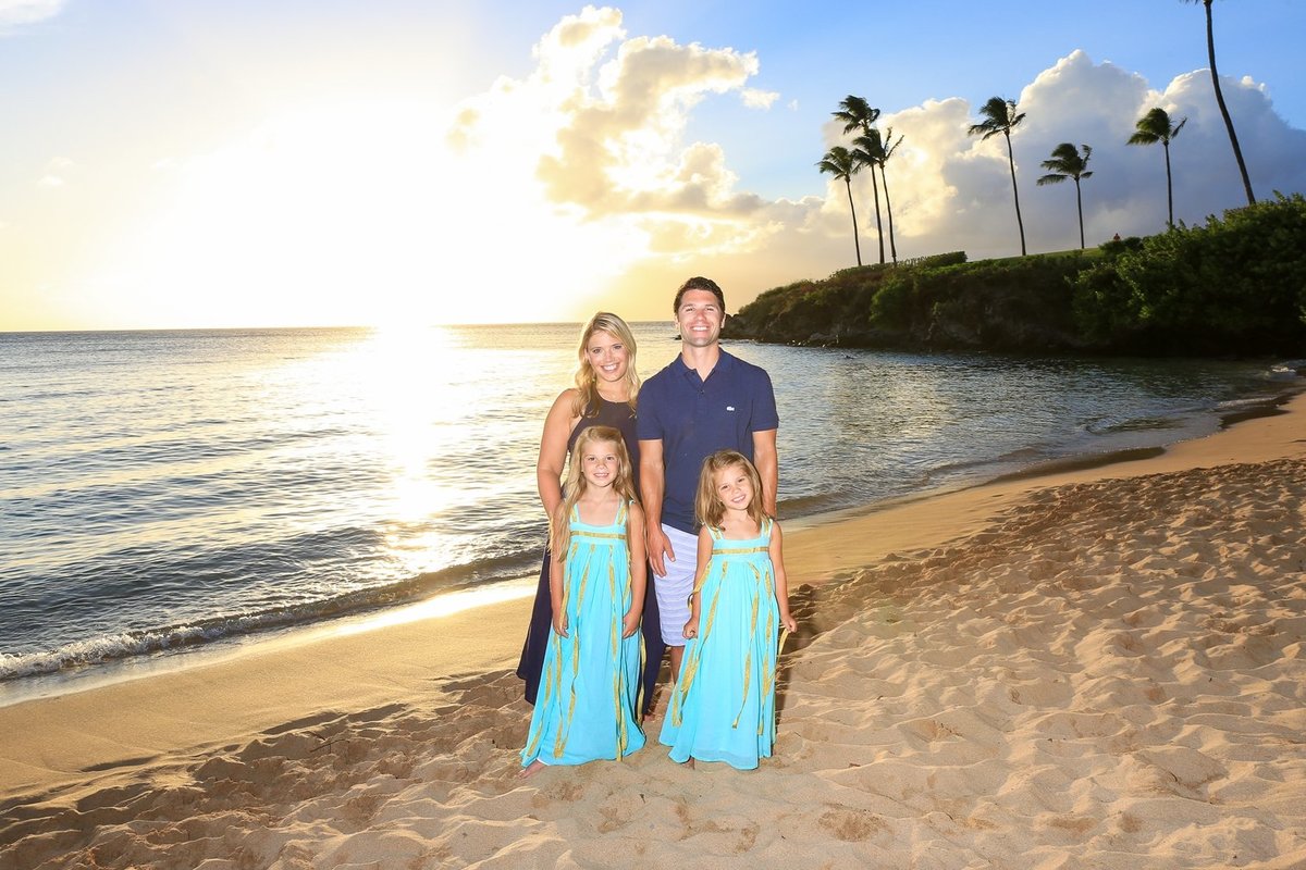 Maui Family Photography at Kapalua Bay Beach at Sunset