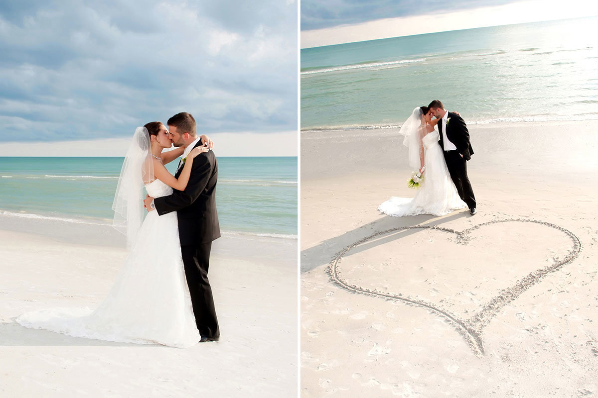 laplaya naples florida wedding heart in sand