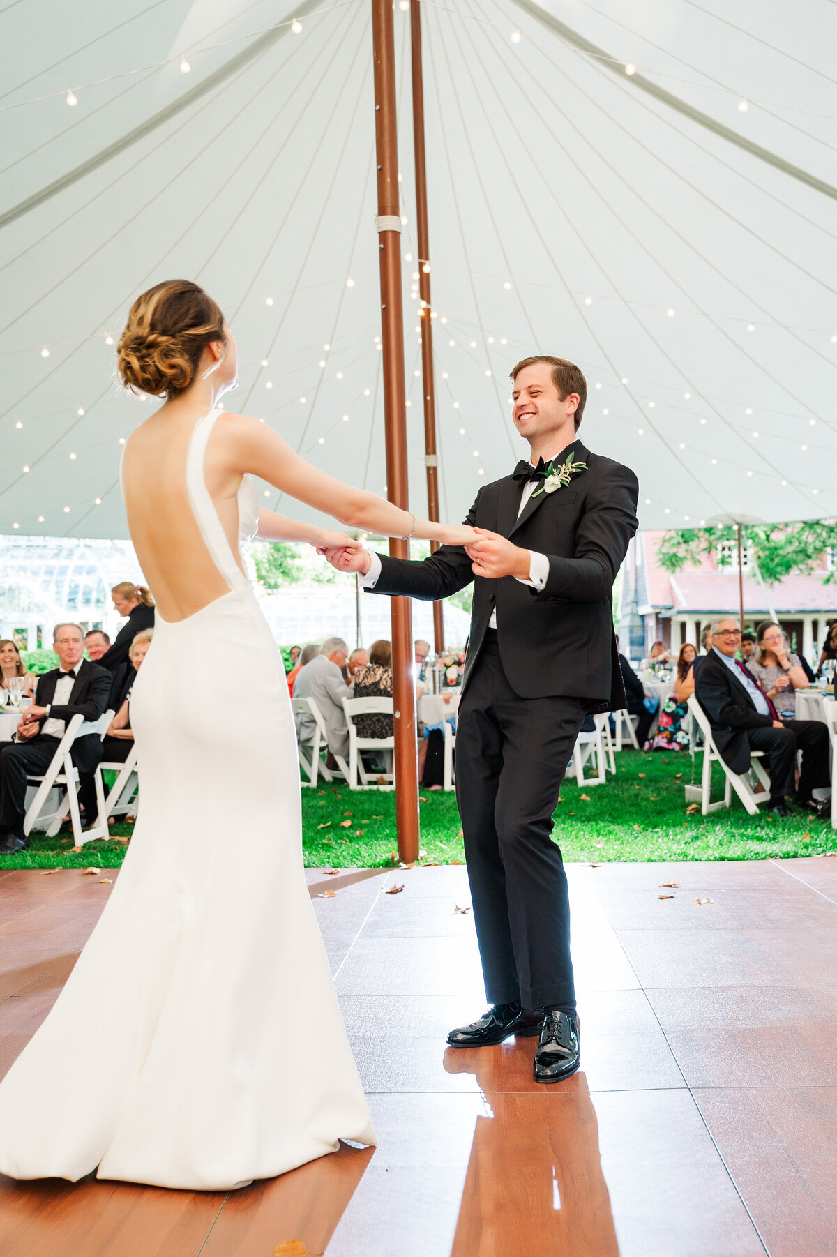 tent first dance at Frick Museum wedding