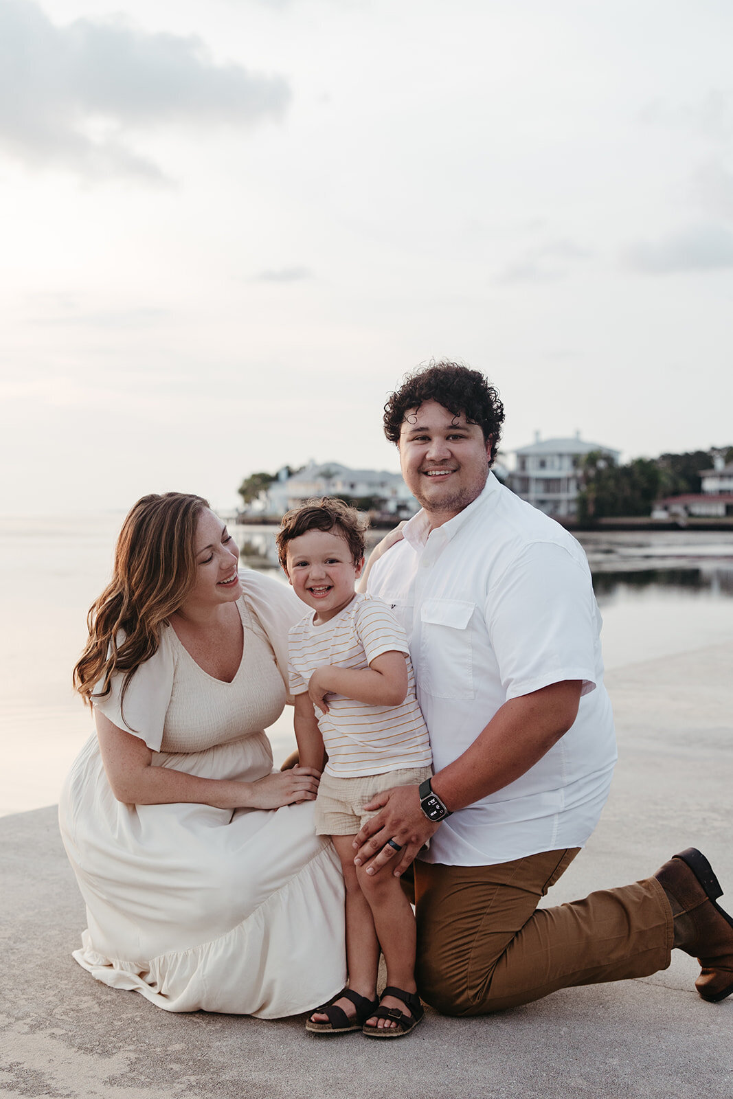 stunning family pose for a photo during their family photoshoot in Georgia 