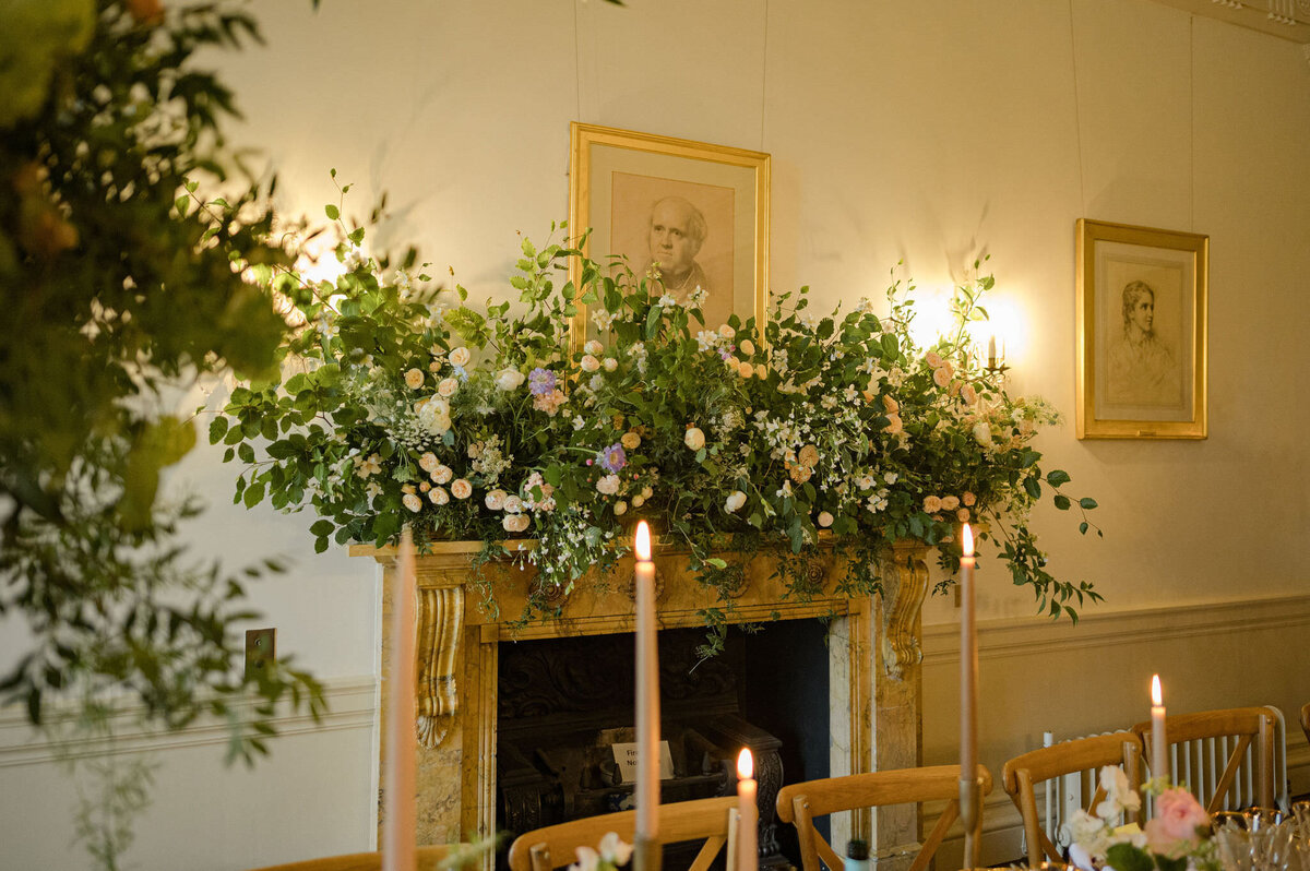 mantelpiece flowers