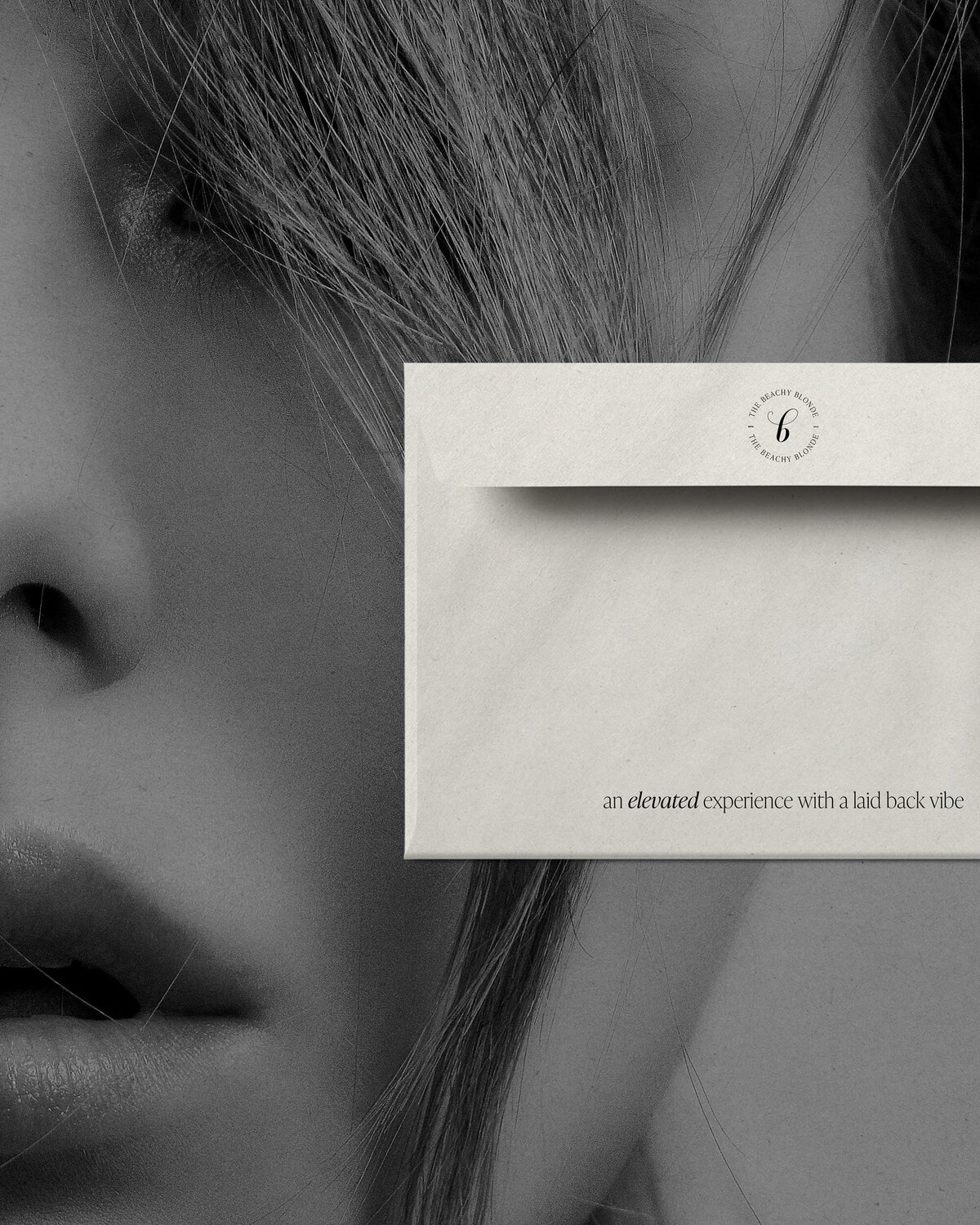 Branding concept for a professional hair salon, highlighting modern visuals and a polished identity.