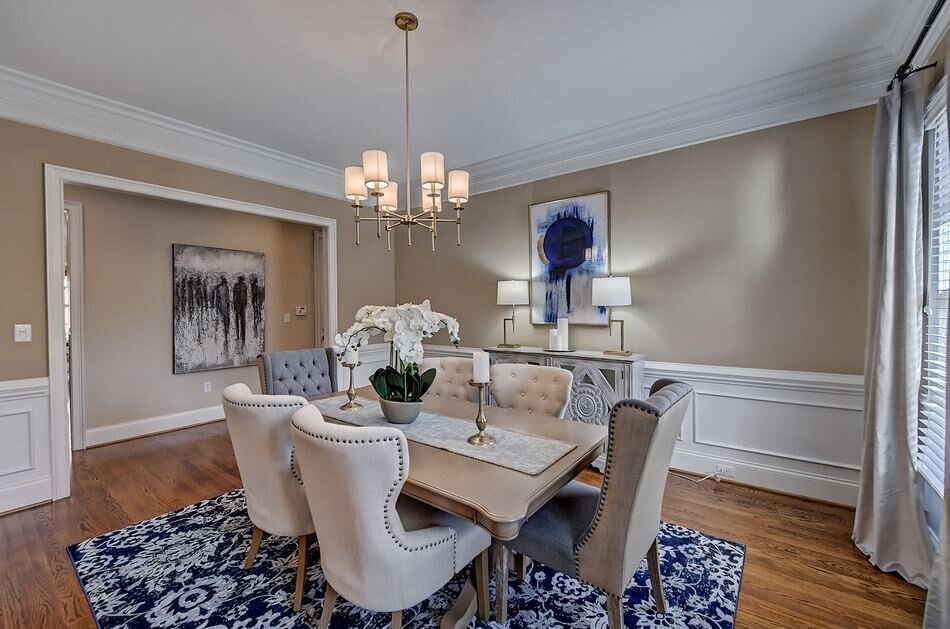 dining Room with navy accents