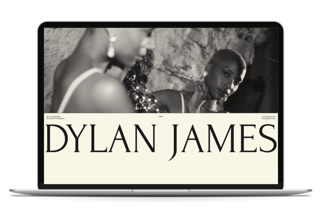 Dylan James showit website template laptop mockup