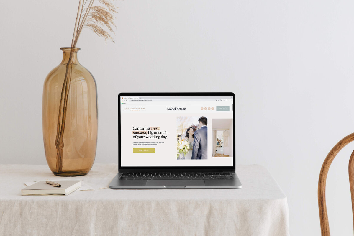 Mockup of website design for fashion and travel blogger by Kylie Buss Design