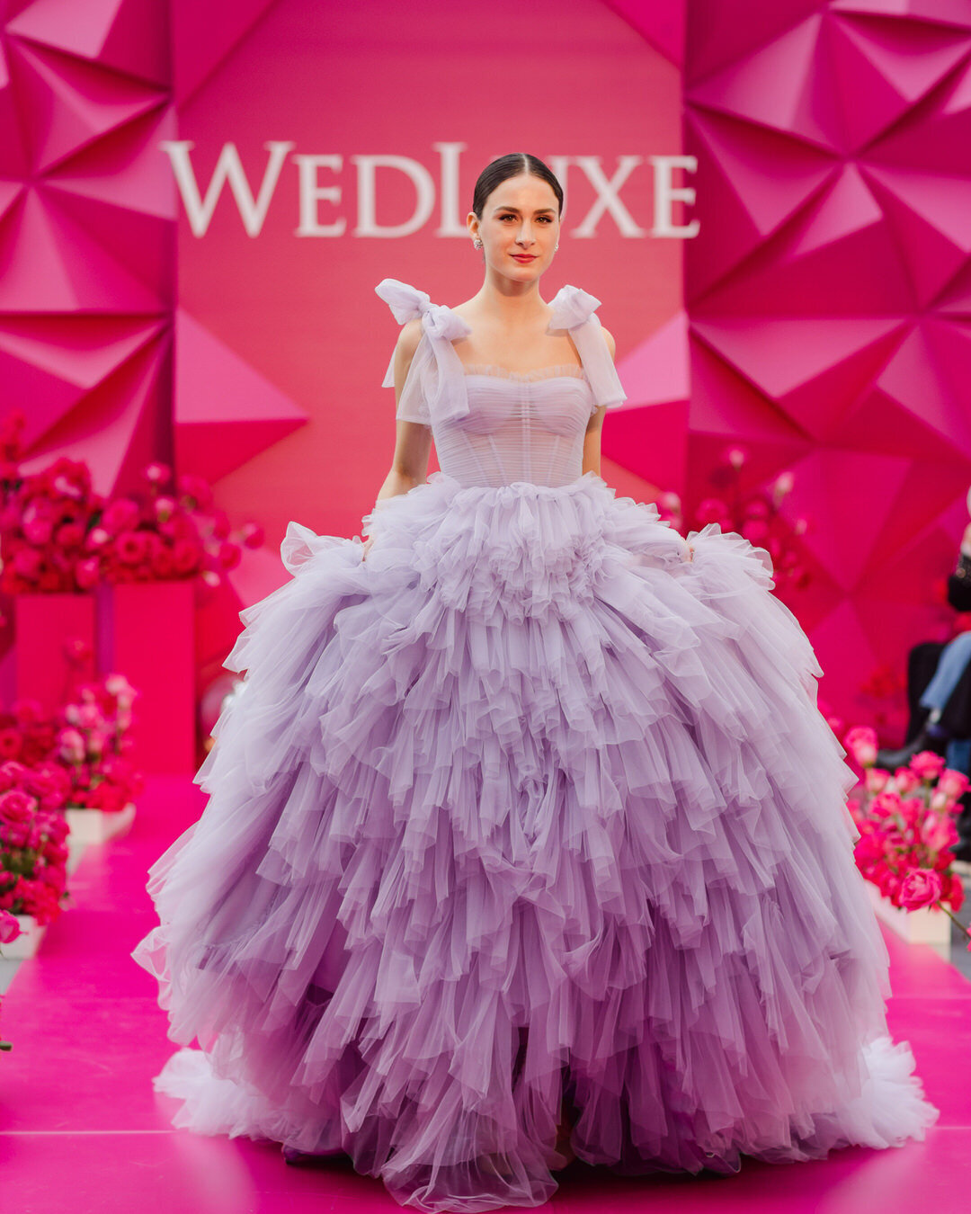 Chic Bridal Gowns at WedLuxe Show 2023 Runway pics by @Purpletreephotography 41