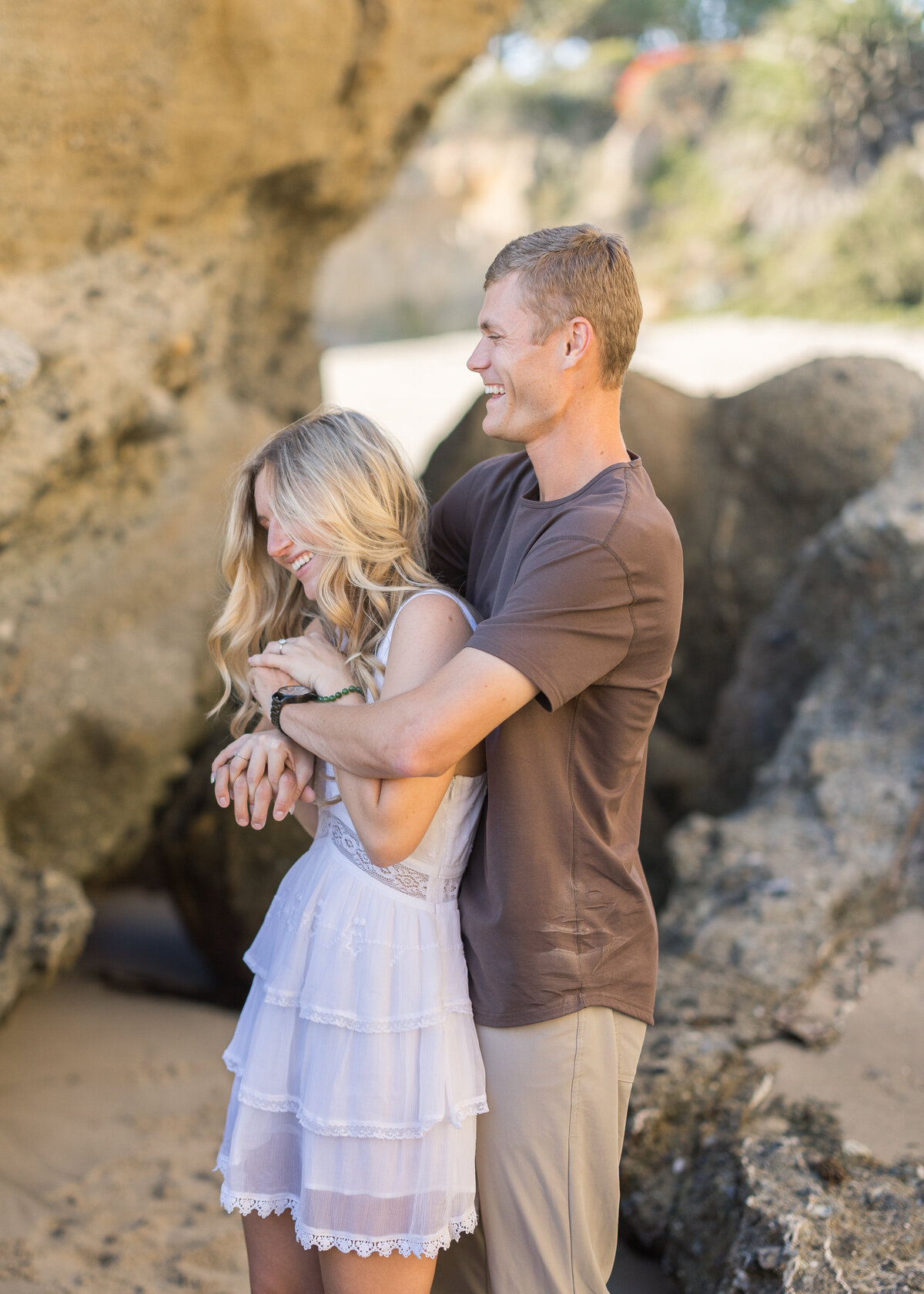 candid engagement photo