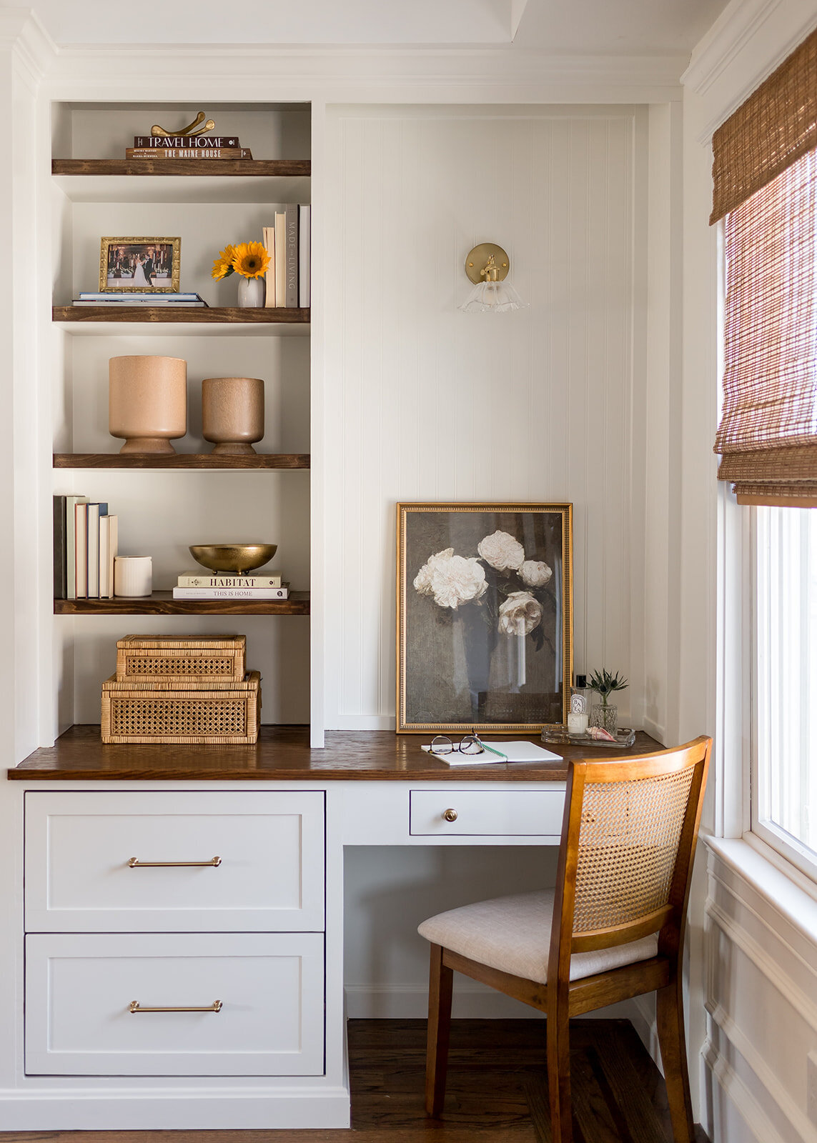 melinda chesson interiors boston desk nook with dark wooden top