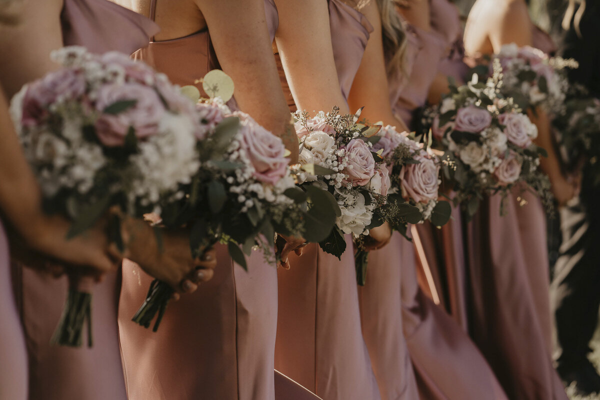 Pink bridesmaid flowers