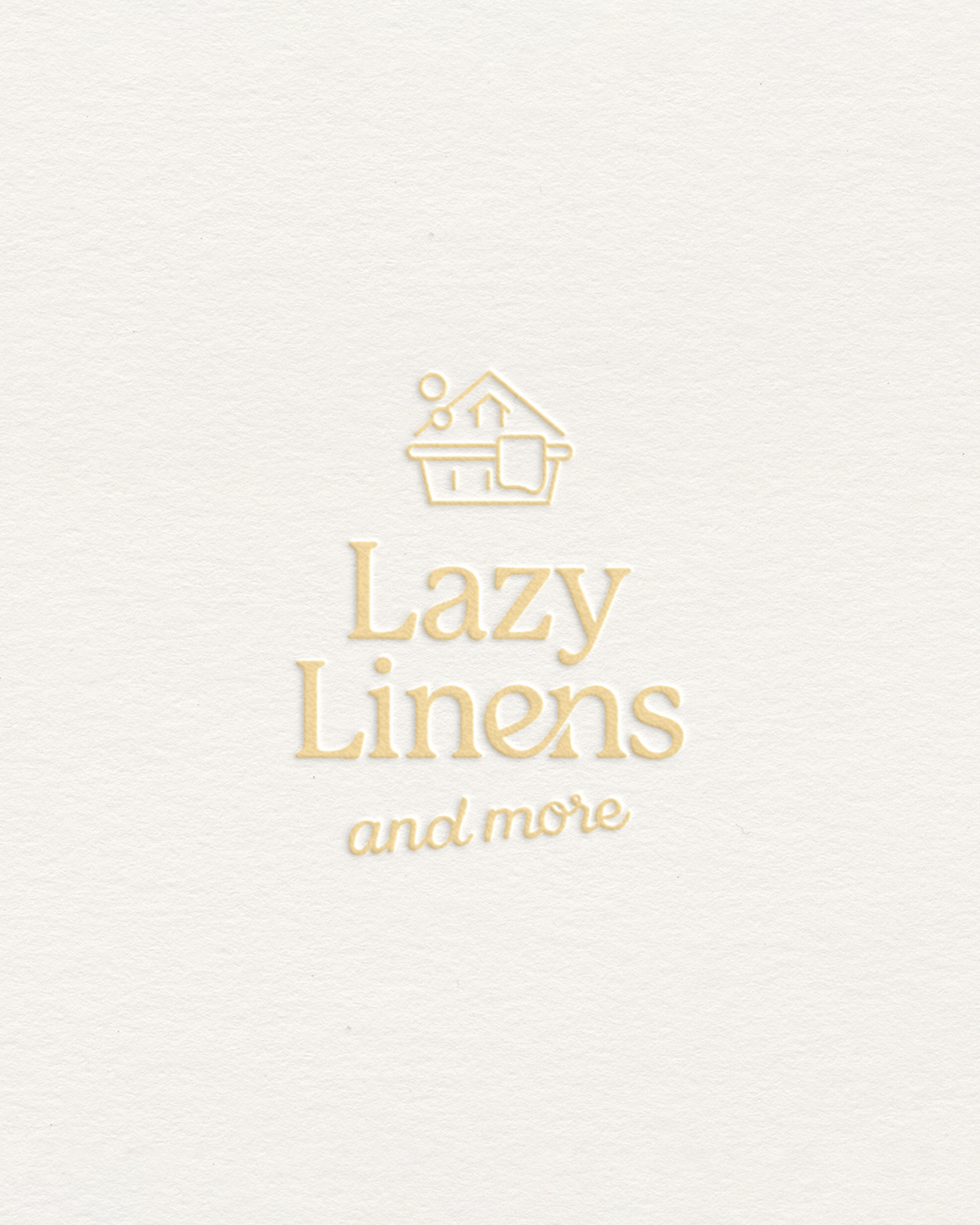 Refined logo design with embossed butter yellow type, ideal for soft, feminine brands in wellness and lifestyle niches.