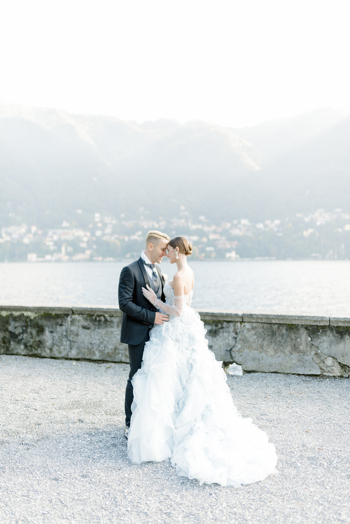 Bride and Groom, Lake Como Wedding, Villa Pizzo wedding by Jill Cherry Porter Destination Wedding Photographer Europe