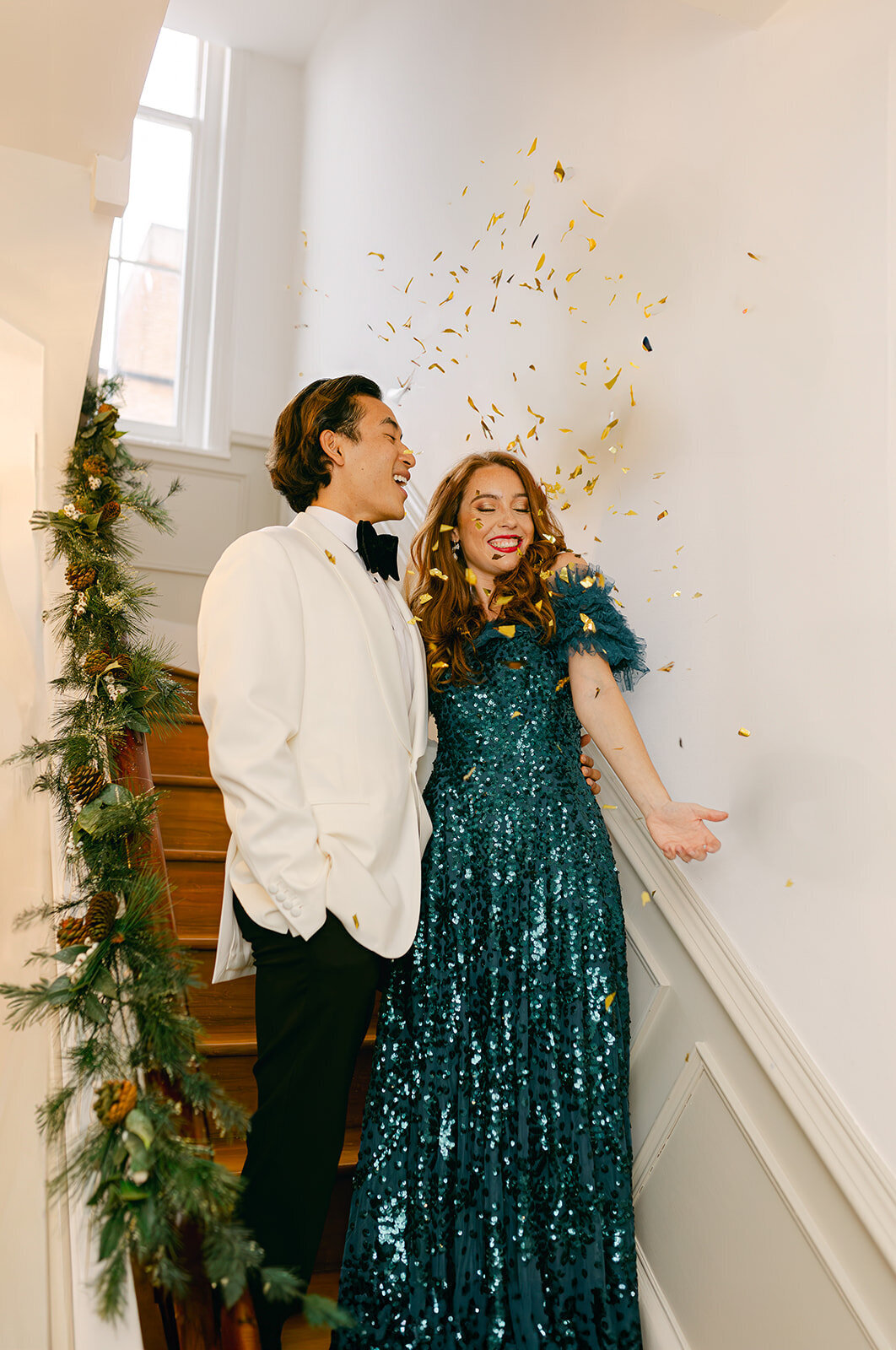 441 - Christmas Elopement Photo Shoot - Tall House On The Square -  Maila Enea Events  - Joana Senkute Photography - London