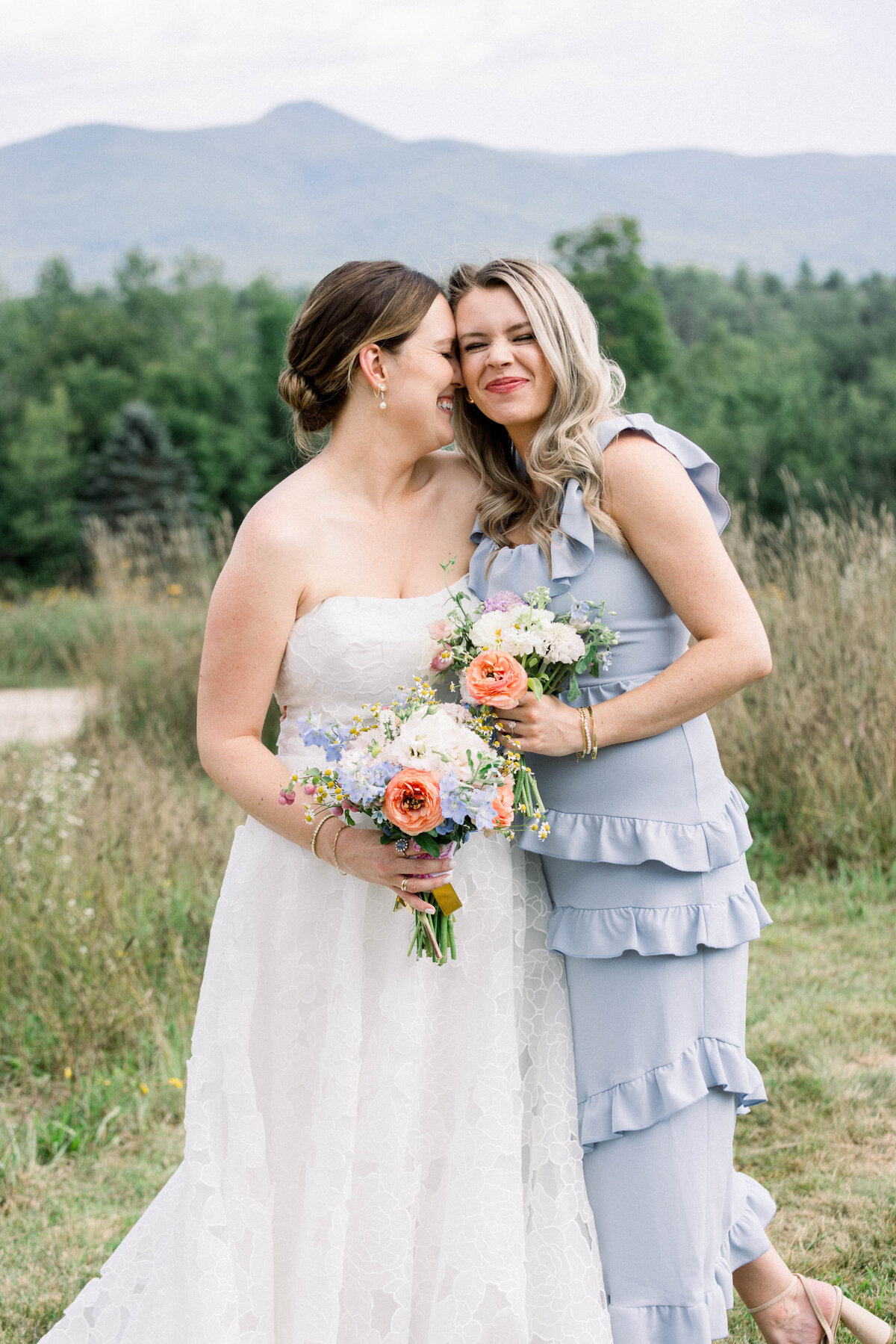 bride with friend