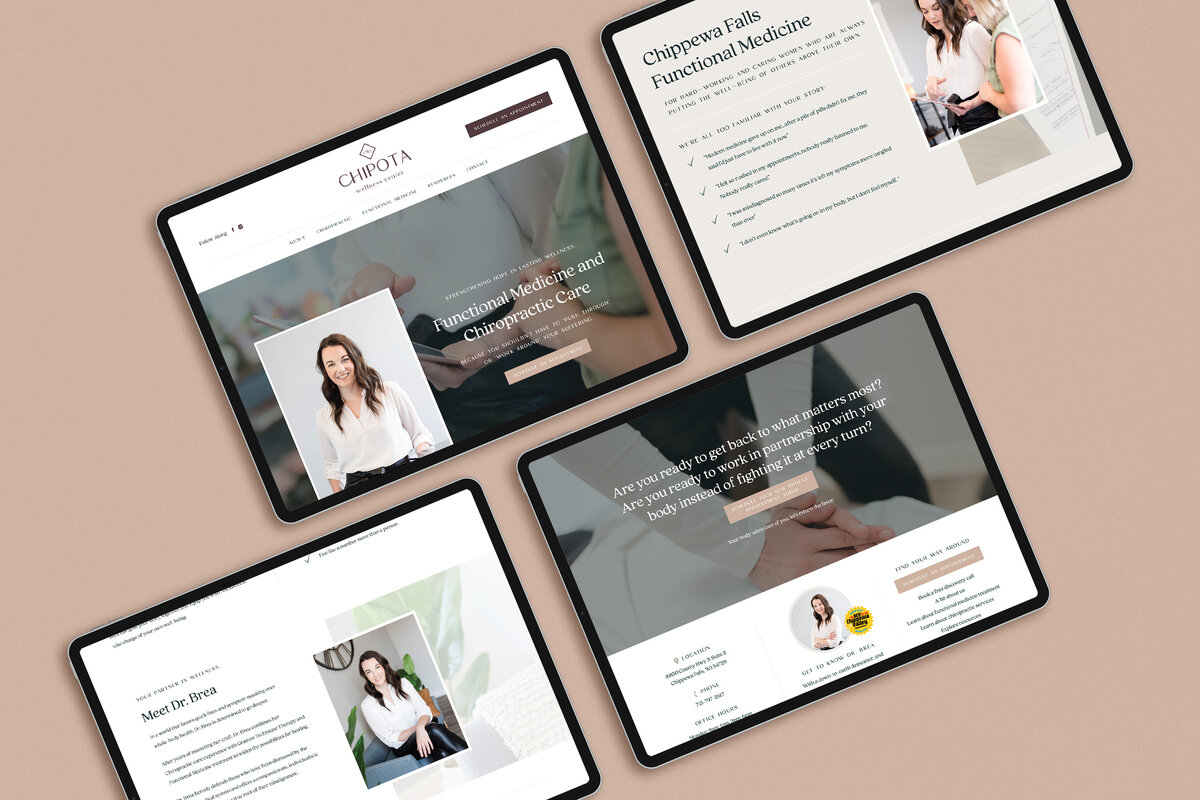 Functional medicine provider layouts on collage of ipads