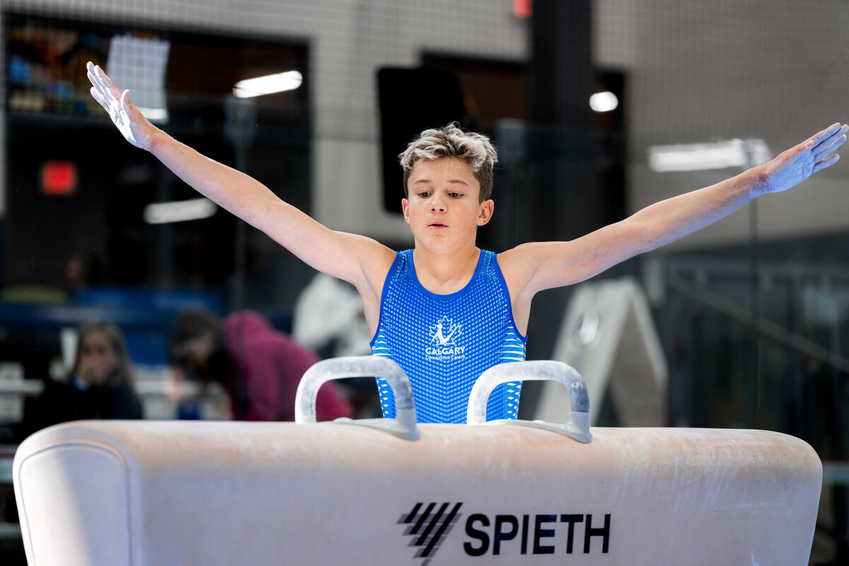 Photo by Luke O'Geil taken at the 2023 inaugural Grizzly Classic men's artistic gymnastics competitionA1_04438