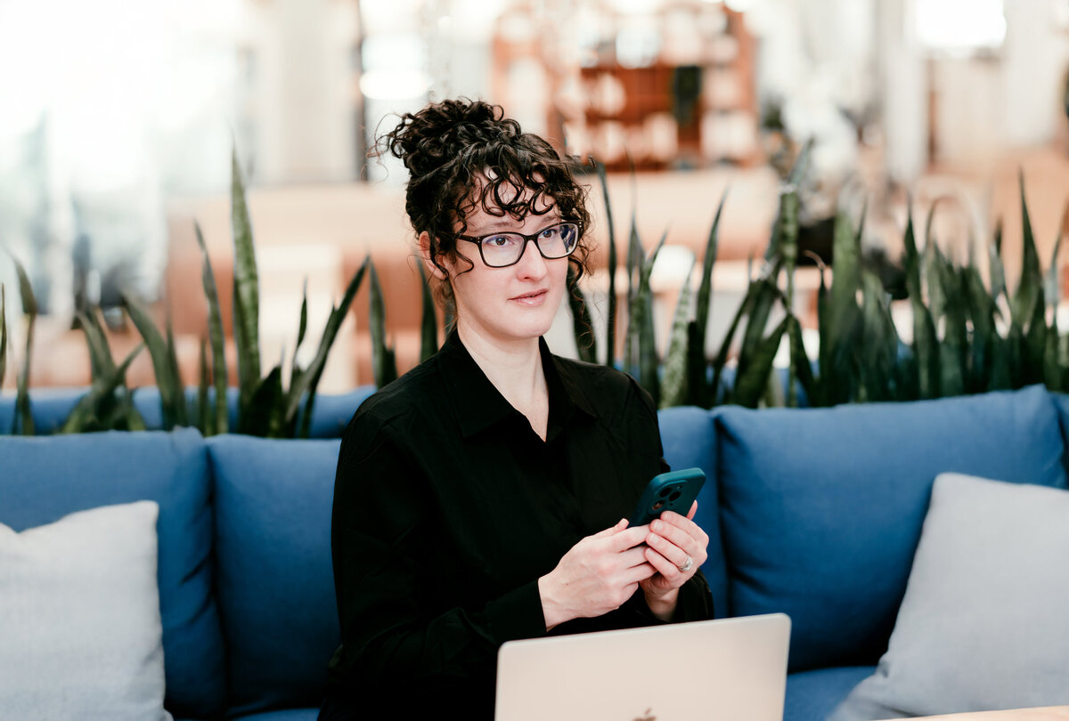 A Minnesota entrepreneur showcasing their brand during a personal branding session near Minneapolis.