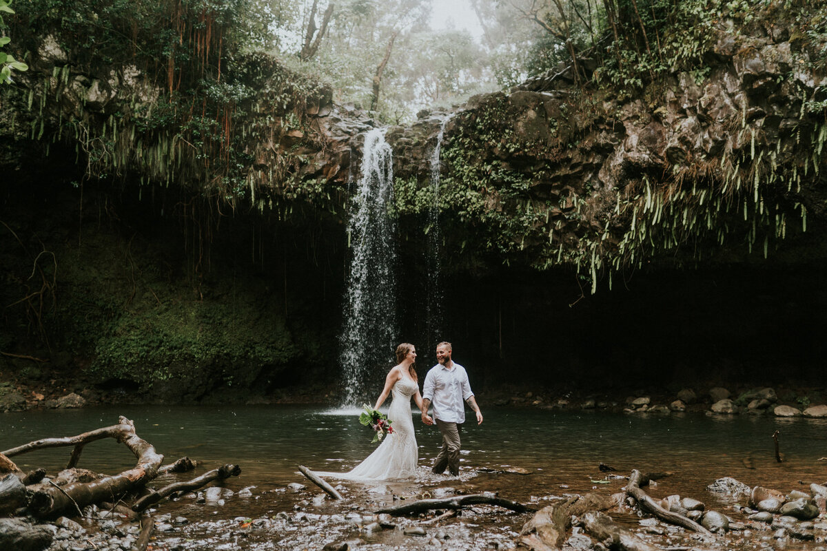 Maui Waterfall Elopement