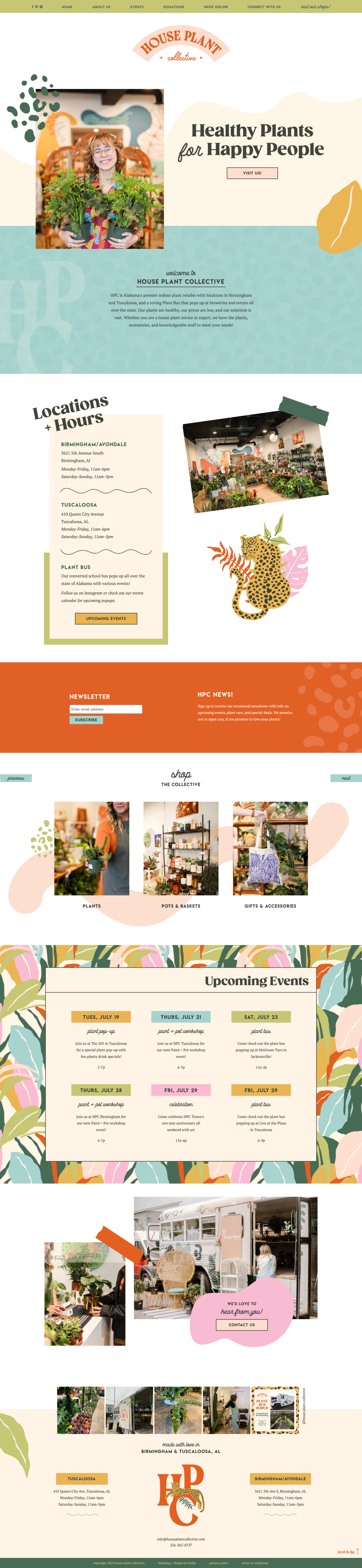 Showit website mockup for House Plant Collective