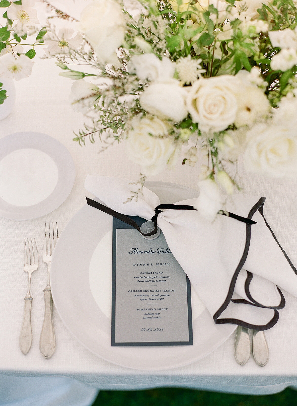 Menlo Circus Club Tented Wedding tabletop black and white