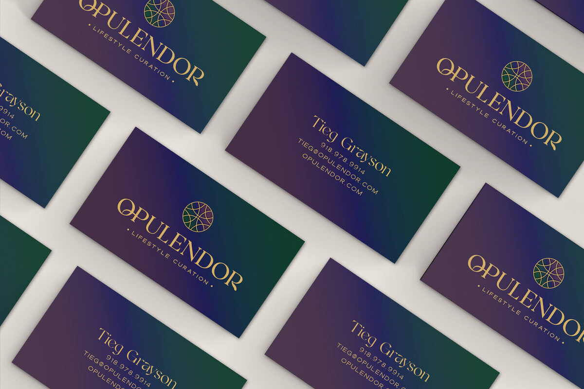 Business Card Design for Tieg Grayson, the creator of Opulendor