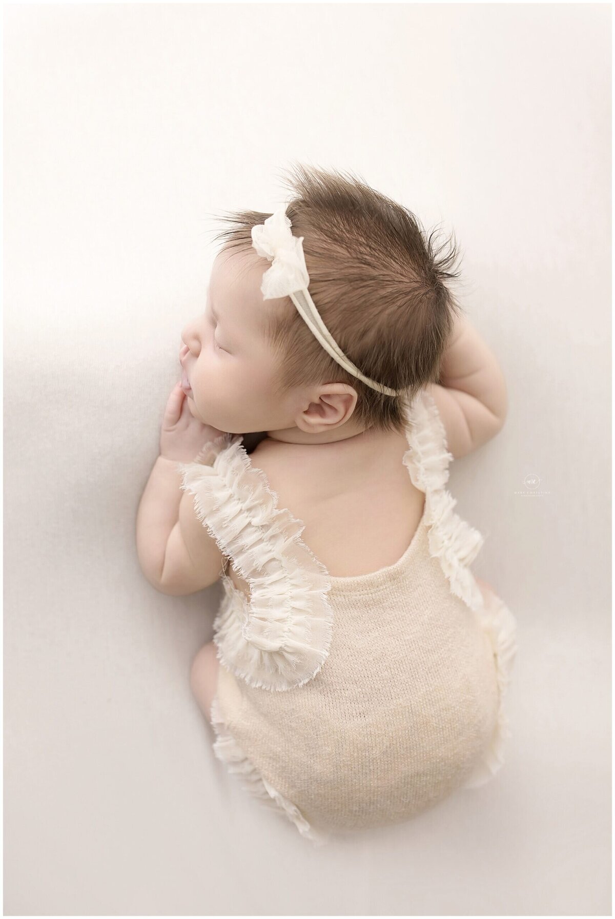 The back of a newborn located in Akron